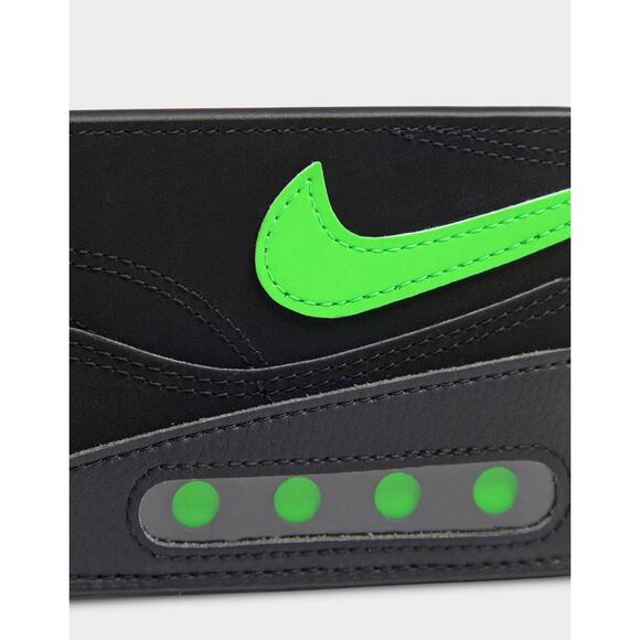 Nike Unisex Icon Air Max 1 Card Wallet Black/ Neon Green - Picture 2 of 2